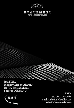 Basil Audio Naim Statement Event March 4th 2019